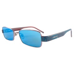 Versace lunettes de soleil vintage à monture turquoise Mod 1093 fabriquées en Italie, années 2000