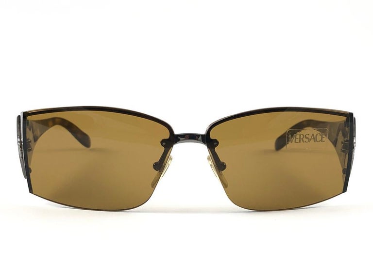 Vtg 90\'s Versace Half Frame Tortoise Women\'s Sunglasses‎ Animal Print Mod 2011 s-l400.jpg main image 4