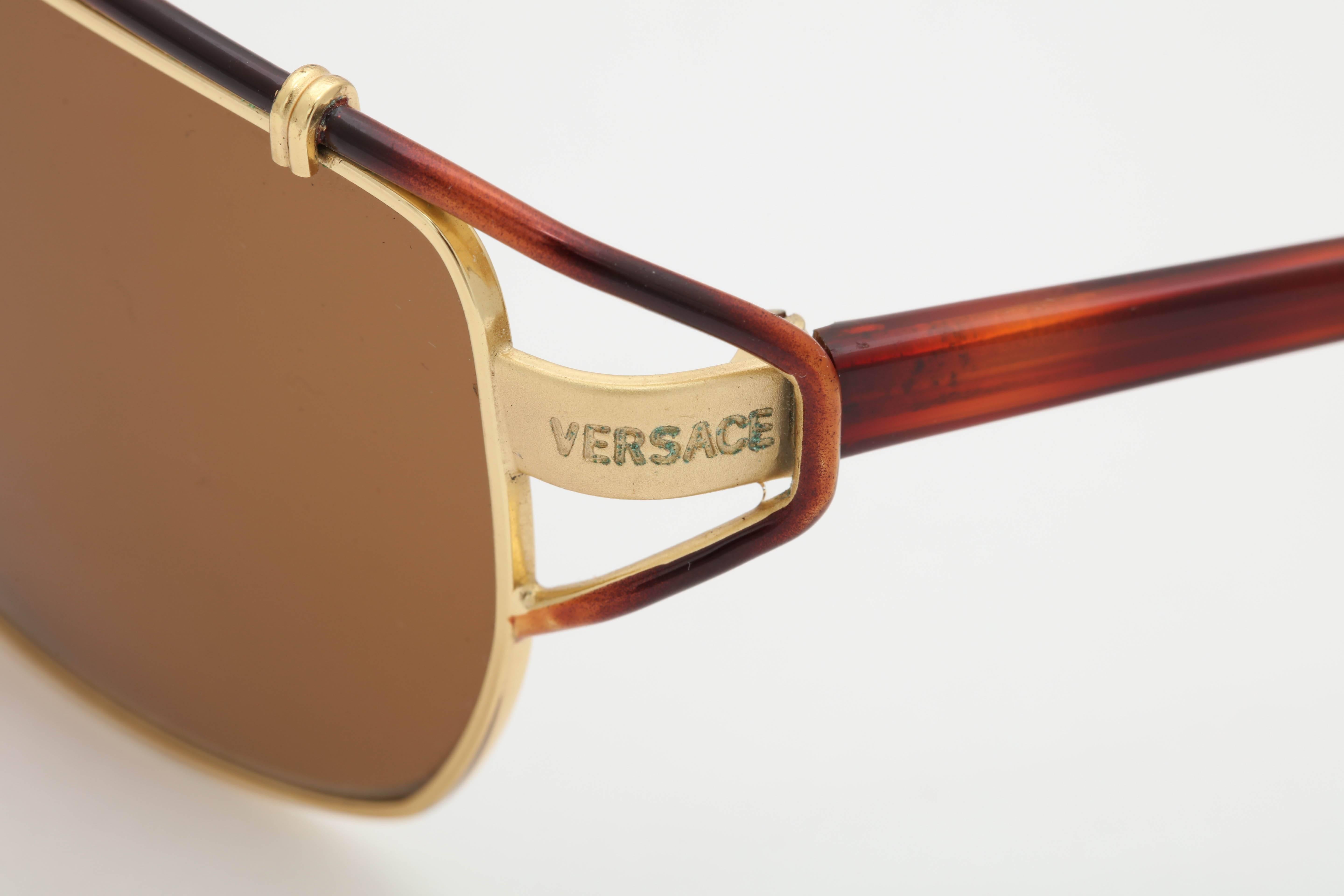 Brown Vintage Versace Mod S 36 Sunglasses  For Sale