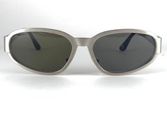 Occhiali da sole vintage Versace Mod S96 Silver Matte Frame 1990's Made in Italy