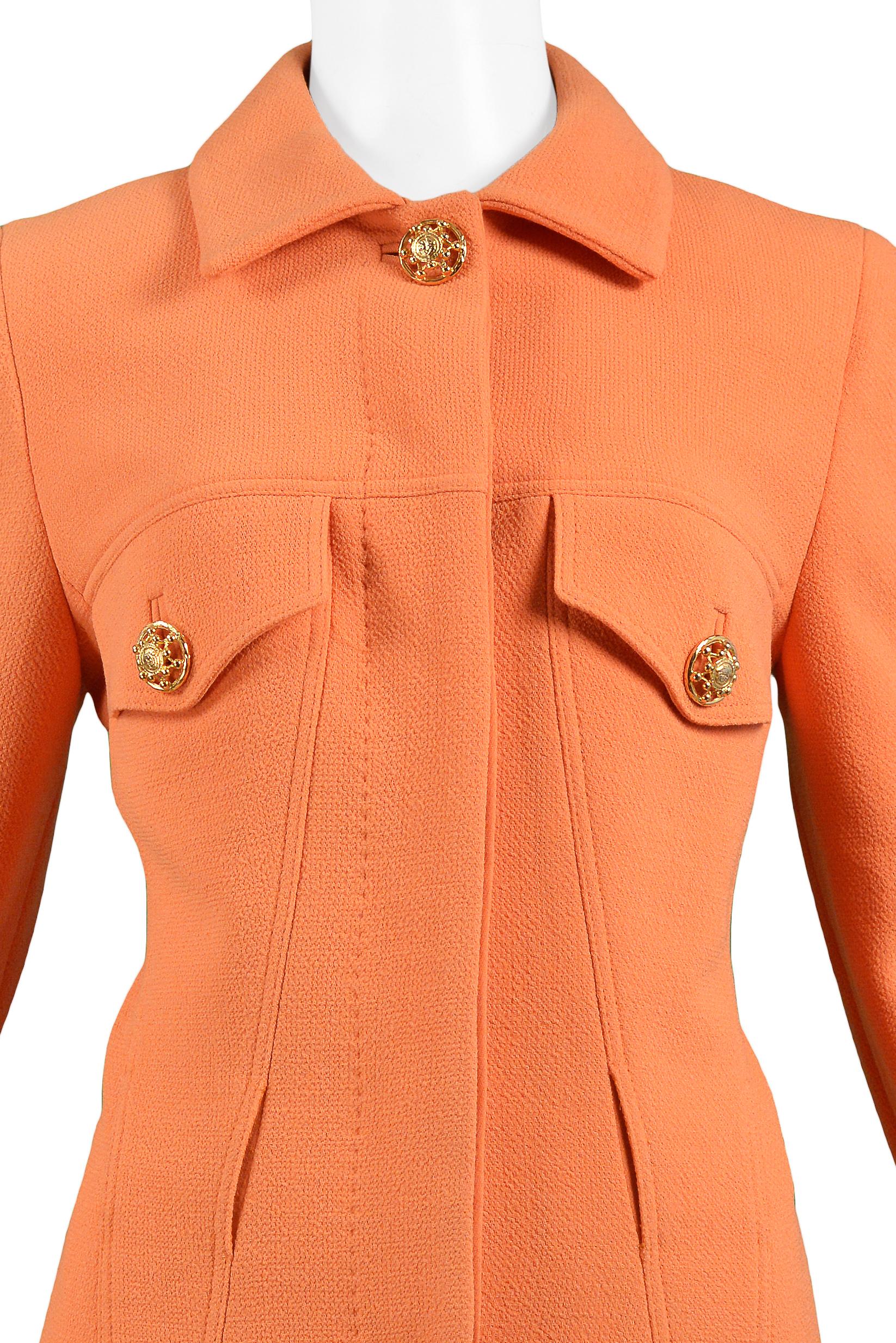 Vintage Versace Orange Vintage-Blazerjacke 1991 Damen im Angebot