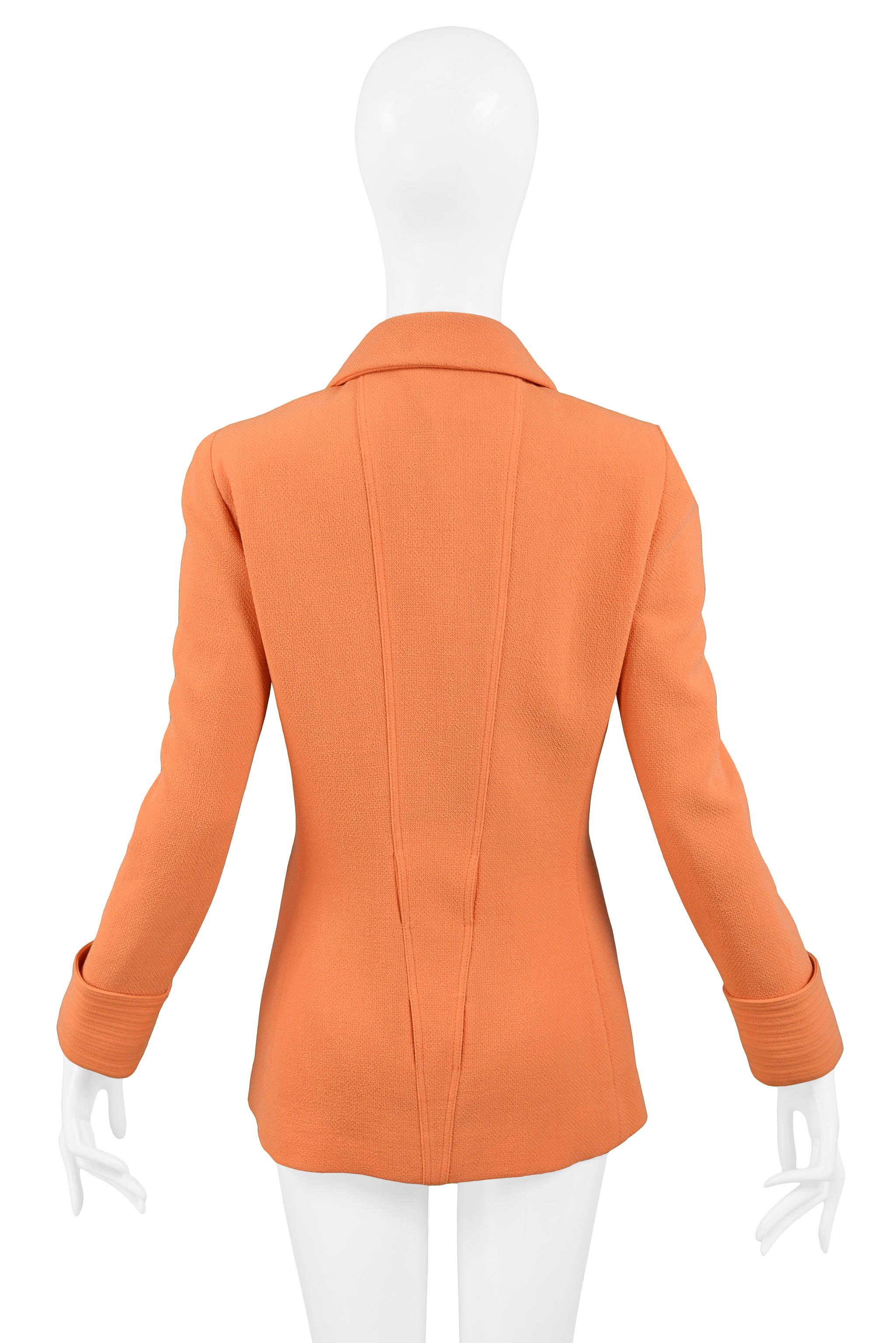 Women's Vintage Versace Orange Blazer Jacket 1991 For Sale