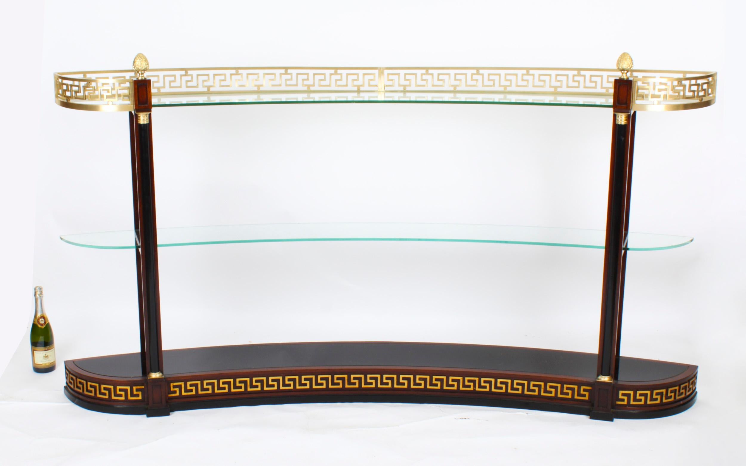 Vintage Versace Ormolu Mounted Curved Glass Display Unit 20th Century For Sale 8