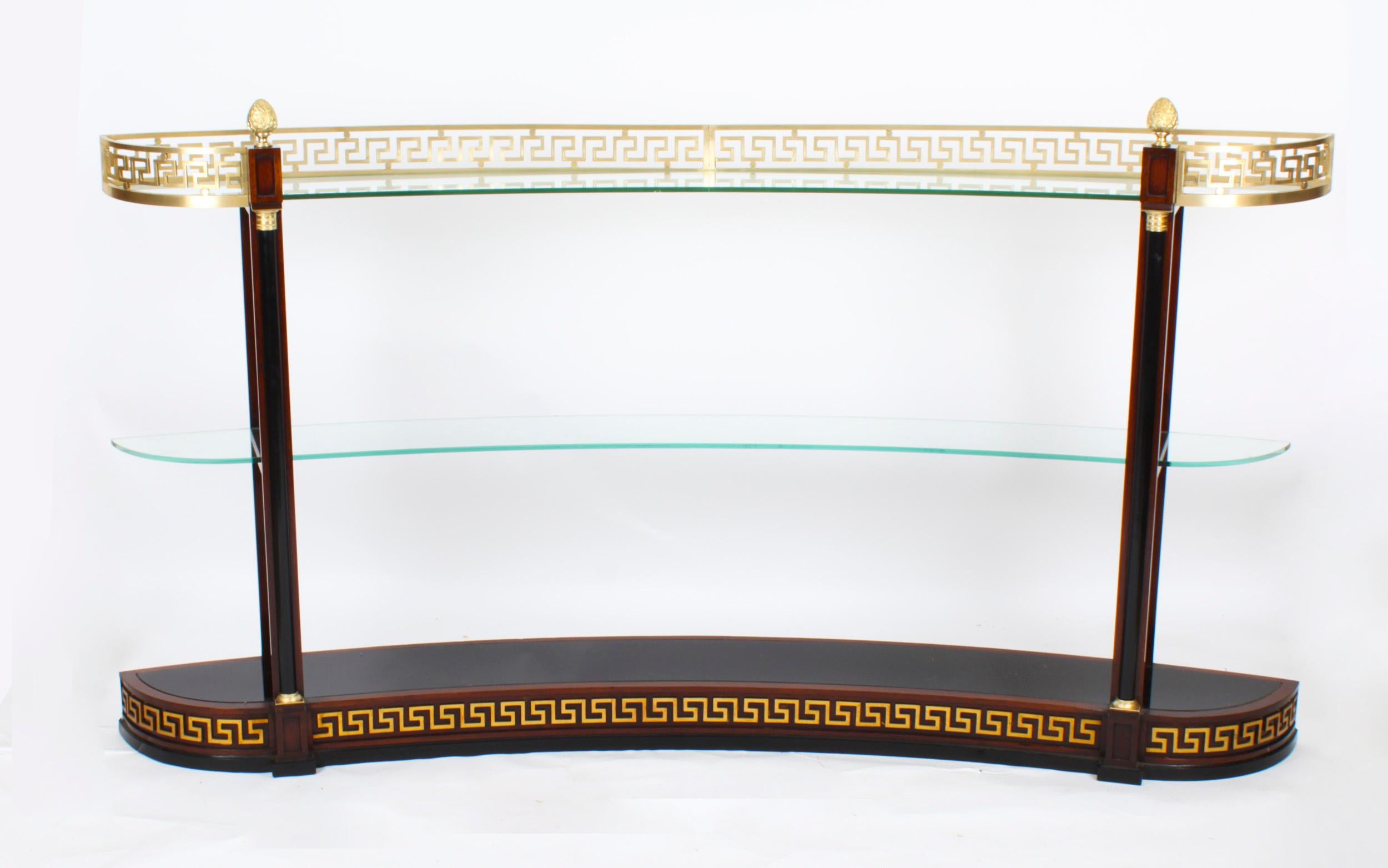 Vintage Versace Ormolu Mounted Curved Glass Display Unit 20th Century For Sale 9