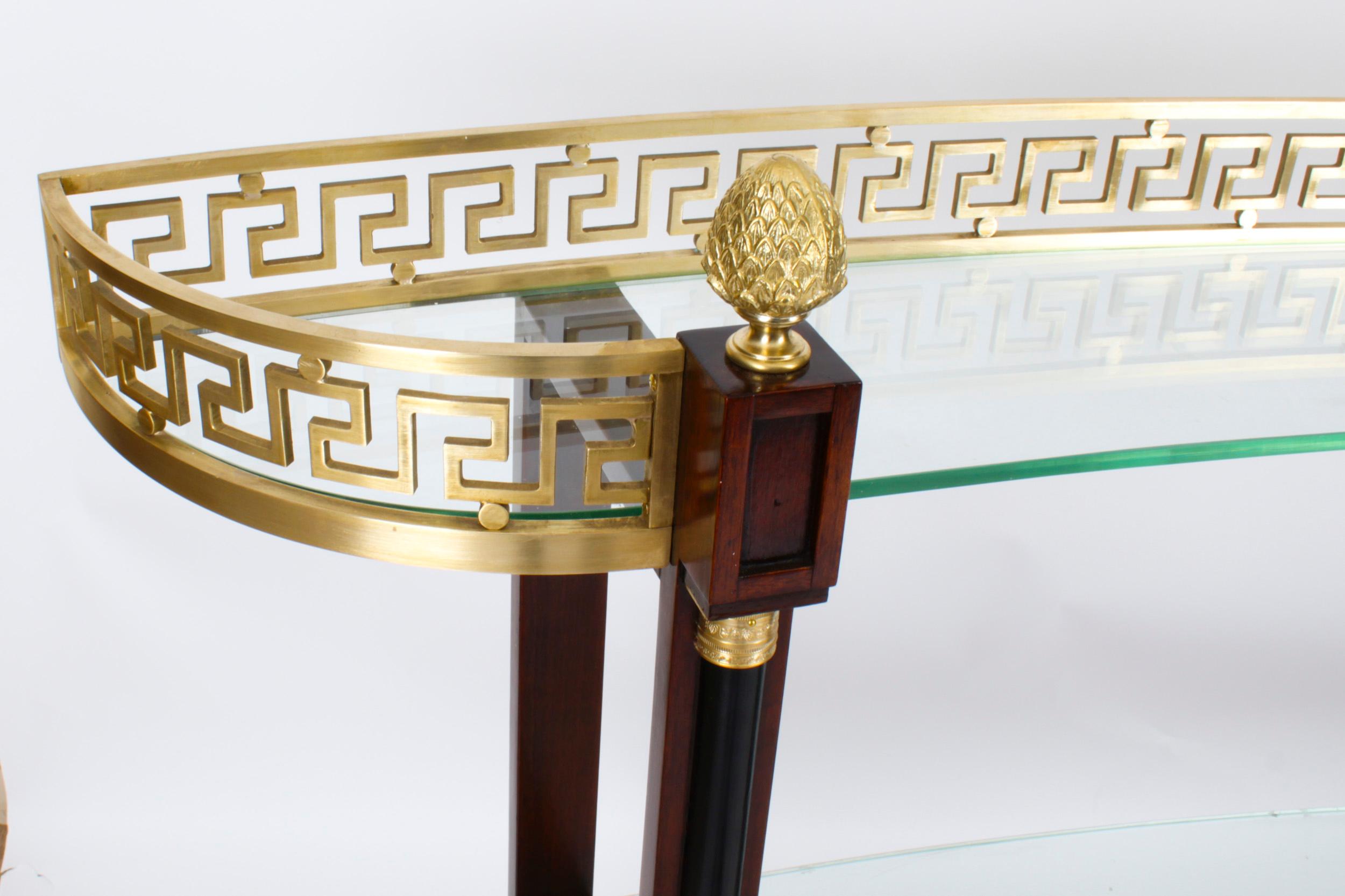Vintage Versace Ormolu Mounted Curved Glass Display Unit 20th Century For Sale 2