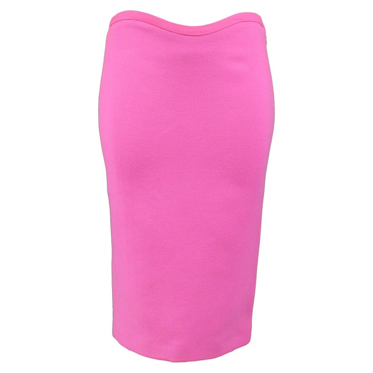 Vintage Versace Pink Pencil Skirt 2002 For Sale at 1stDibs