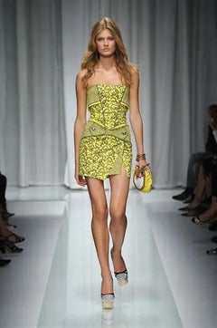 Vintage Versace S/S 2010 Runway "Alice in Wonderland" Corset Mini Dress 38 US 4