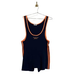 Vintage Versace Sport Ibiza Style Navy & Orange Wrestling Suit Mens Jumpsuit