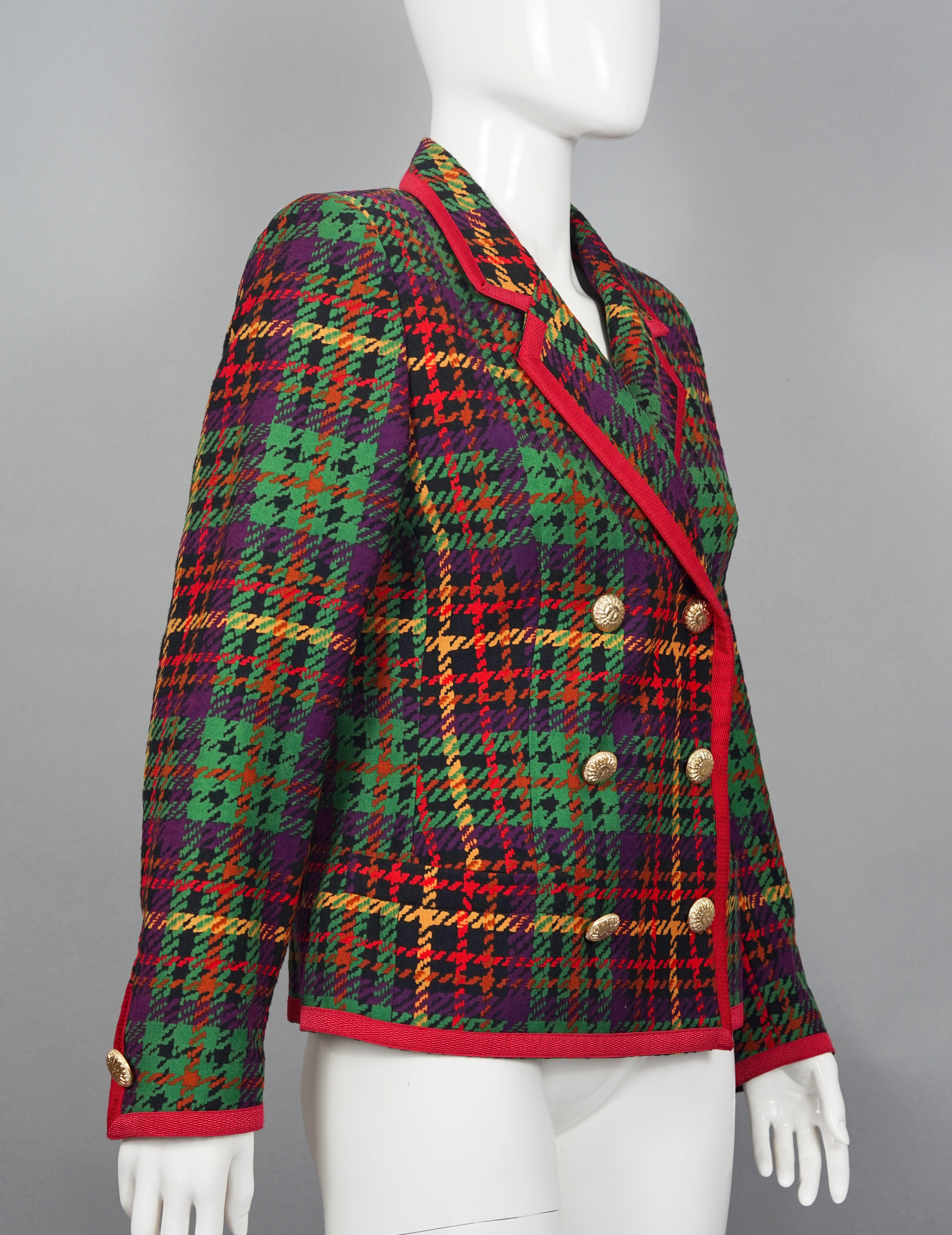 colorful houndstooth jacket