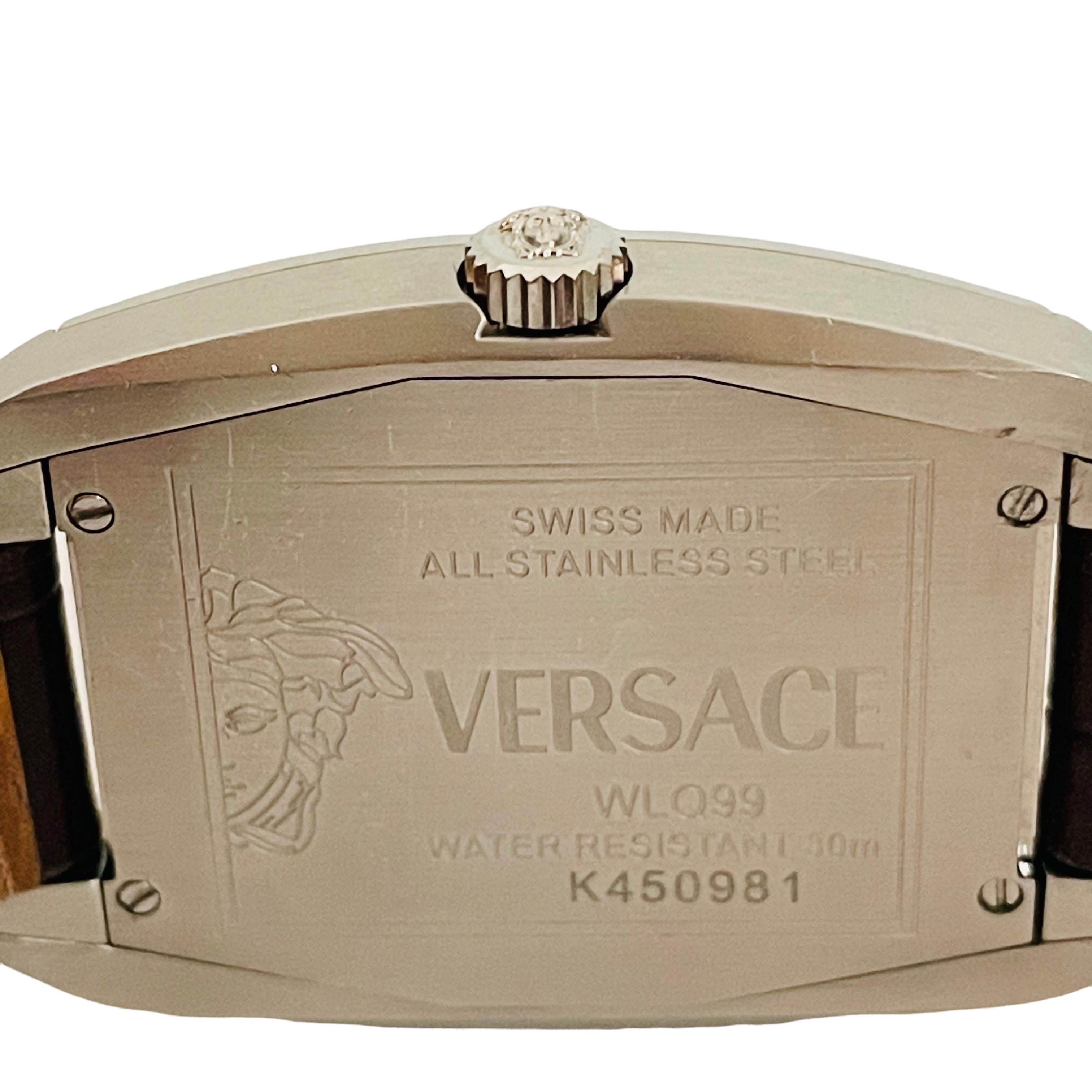 Vintage Versace Tonneau Automatic Men's Watch WLA99 1 3/8in Blue & Black Face 1