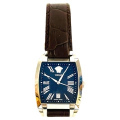 Vintage Versace Tonneau Automatic Men's Watch WLA99 1 3/8in Blue & Black Face