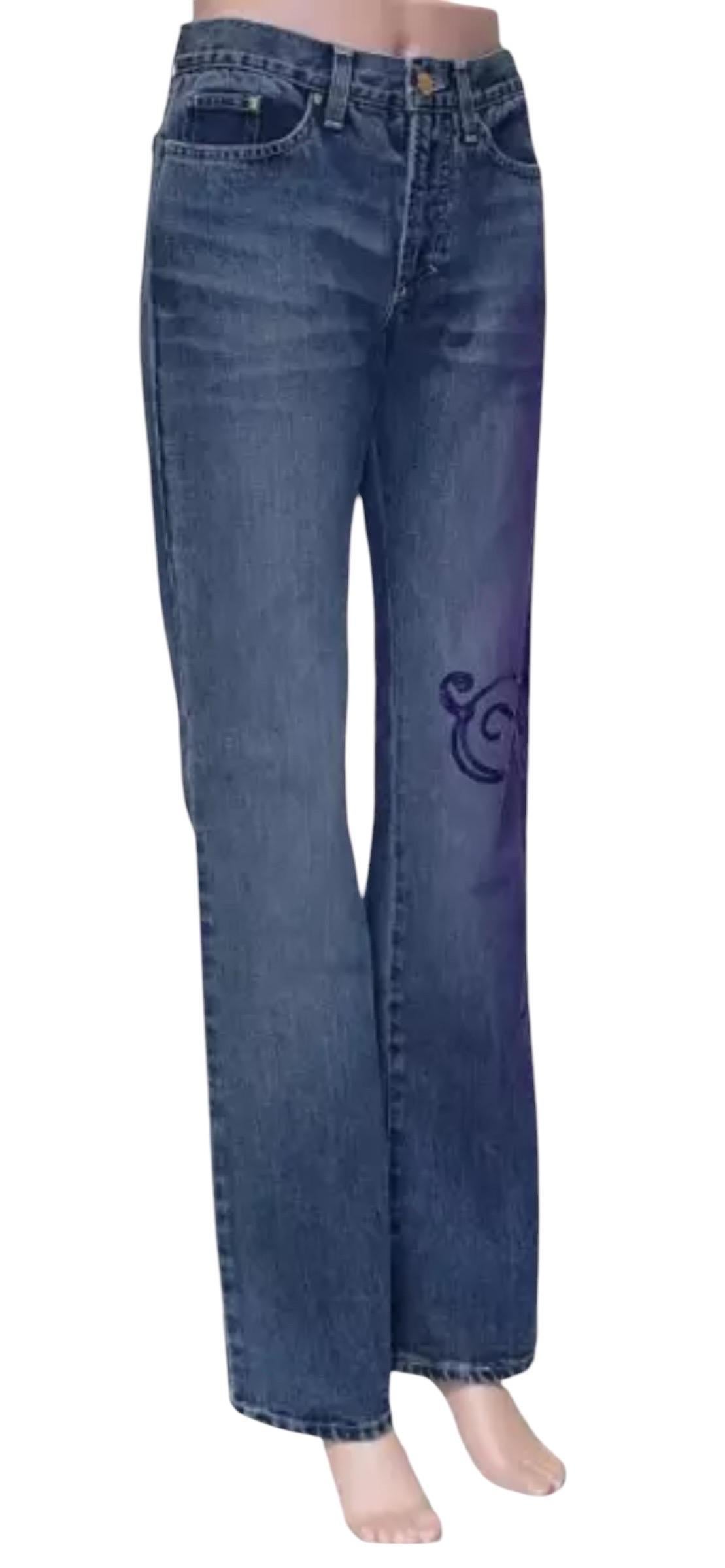 Vintage Versace VJC mit lila Paillettenbesatz Jeans 28 - 42 Damen im Angebot