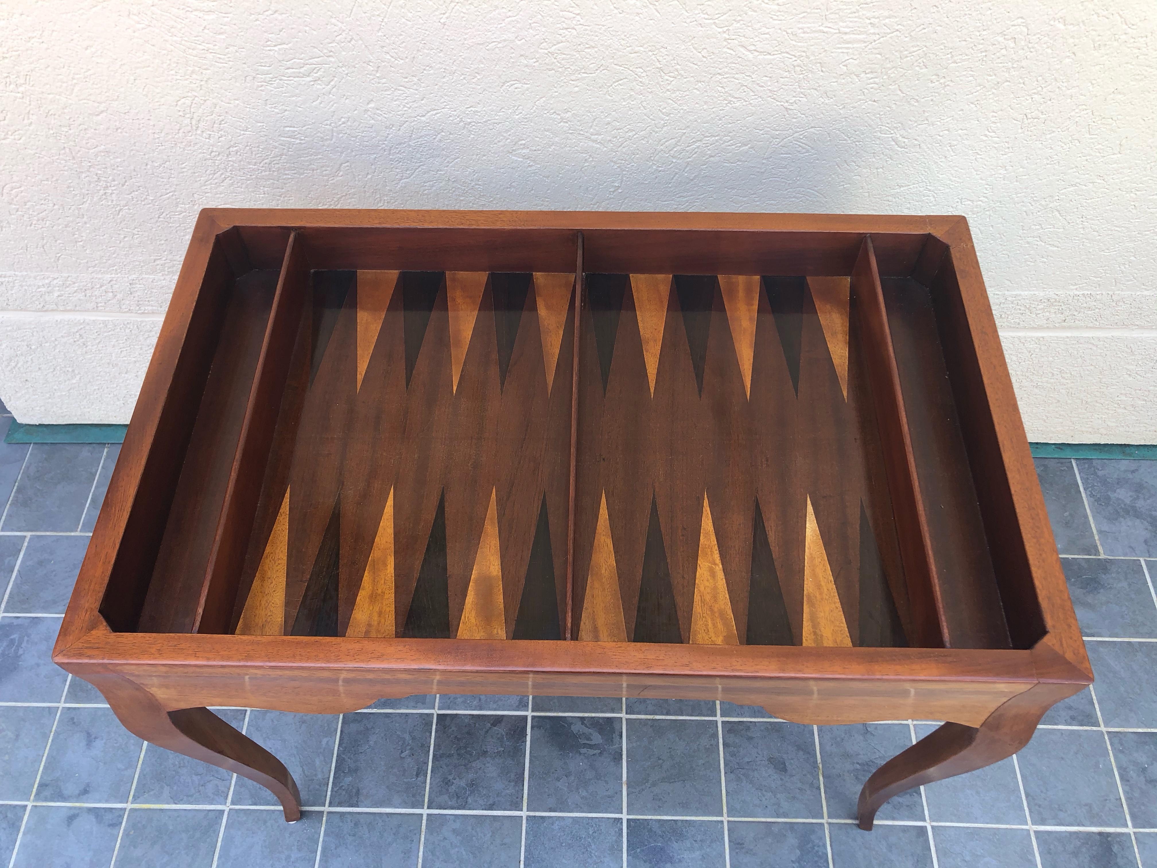 Mid-20th Century Magnificent Three Game Versatile Chess Backgammon and Cards Game Table