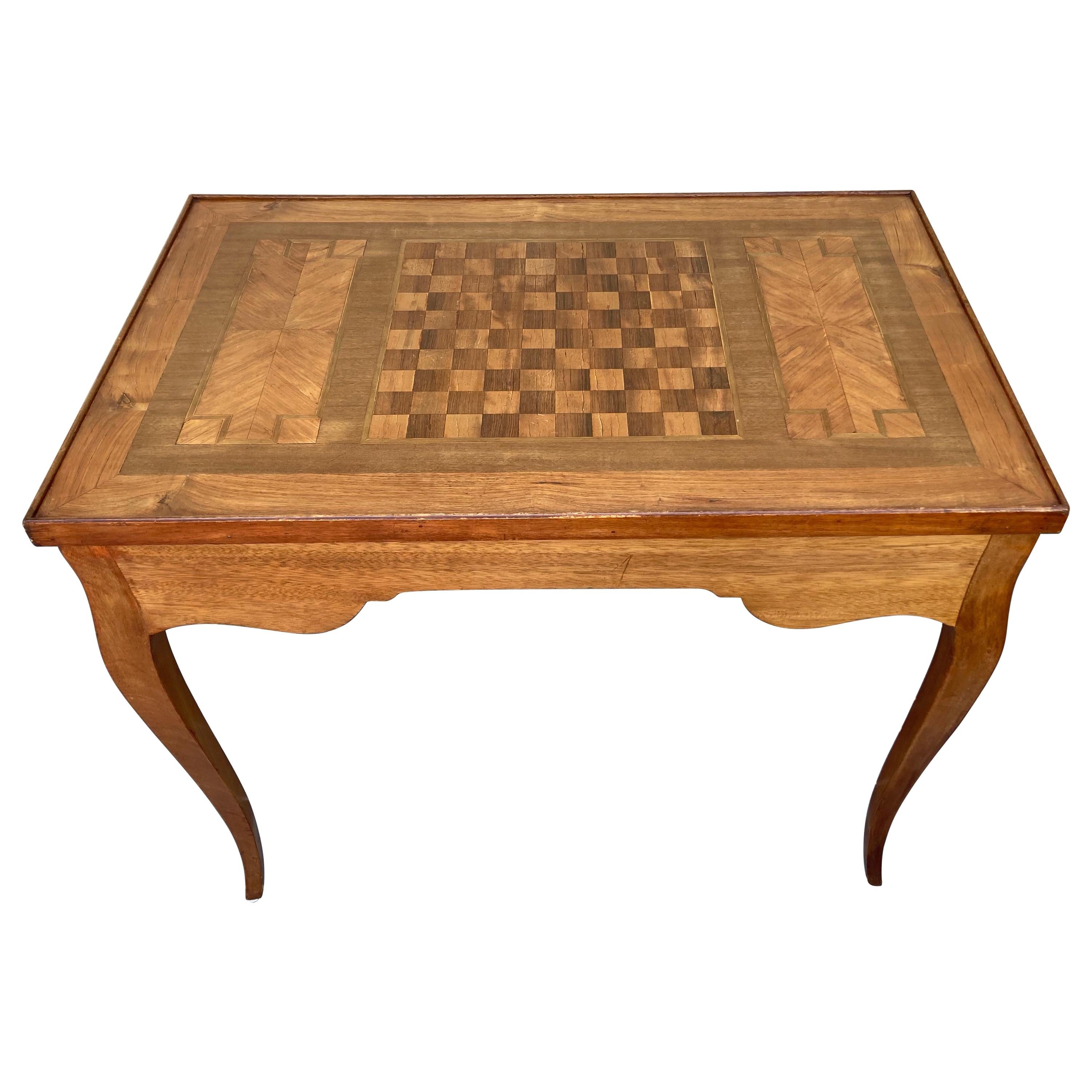 Magnificent Three Game Versatile Chess Backgammon and Cards Game Table