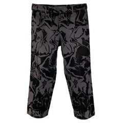 Vintage VERSUS by GIANNI VERSACE Schwarze gerade Jacquard-Hose aus Baumwolle, Größe 34