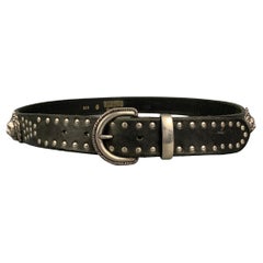 Vintage VERSUS by GIANNI VERSACE Size 38 Black Studded Leather Belt