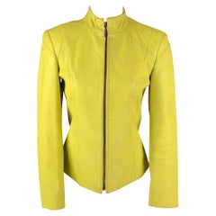 Vintage VERSUS by GIANNI VERSACE Size 4 Yellow Leather Jacket