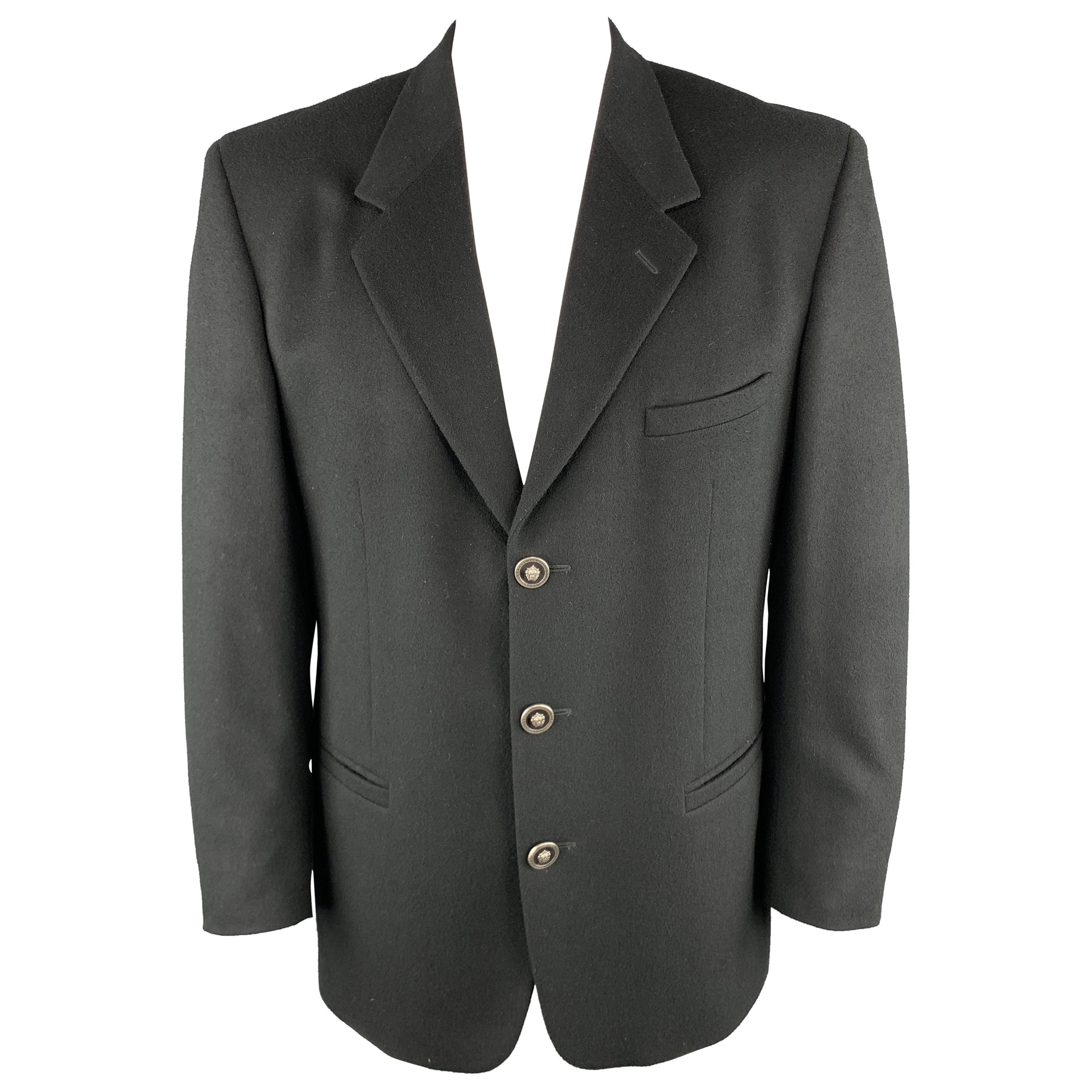 Vintage VERSUS by GIANNI VERSACE Size 42 Black Wool Cashmere Sport Coat at 1stDibs versus gianni versace versus coat versace sports coat