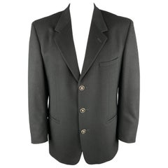Vintage VERSUS by GIANNI VERSACE Size 42 Black Wool / Cashmere Sport Coat