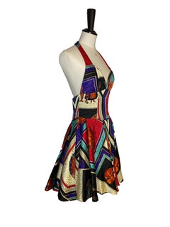 Vintage Versus Gianni Versace Masque Matelassé Mini Halter Dress 1992 IT42
