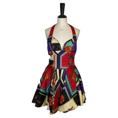 Vintage Versus Gianni Versace Masque Matelassé Mini Halter Dress 1992 IT42