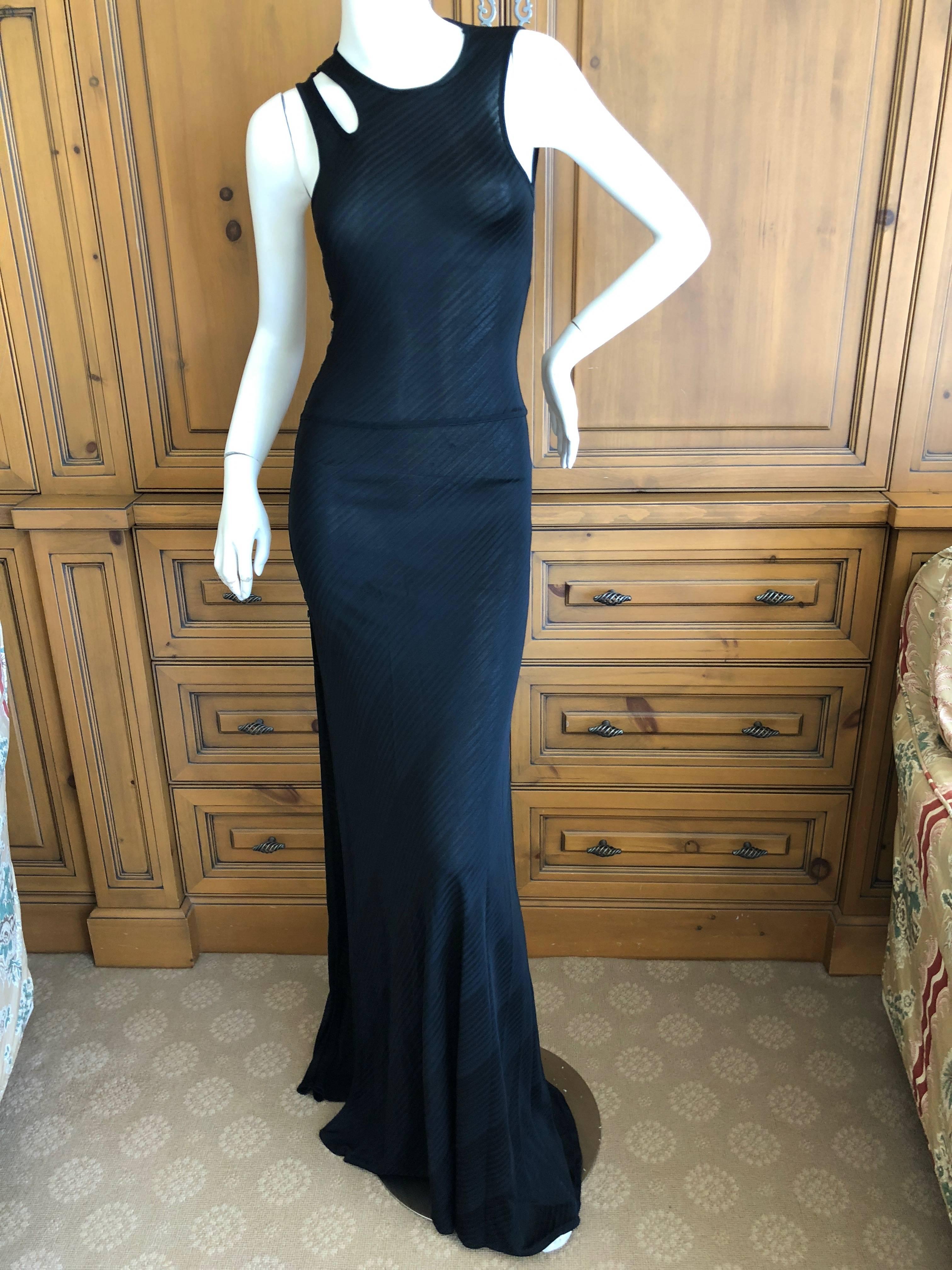  Vintage Versus, Gianni Versace Sexy Sheer Side Slit Evening Dress w Cut Outs 1