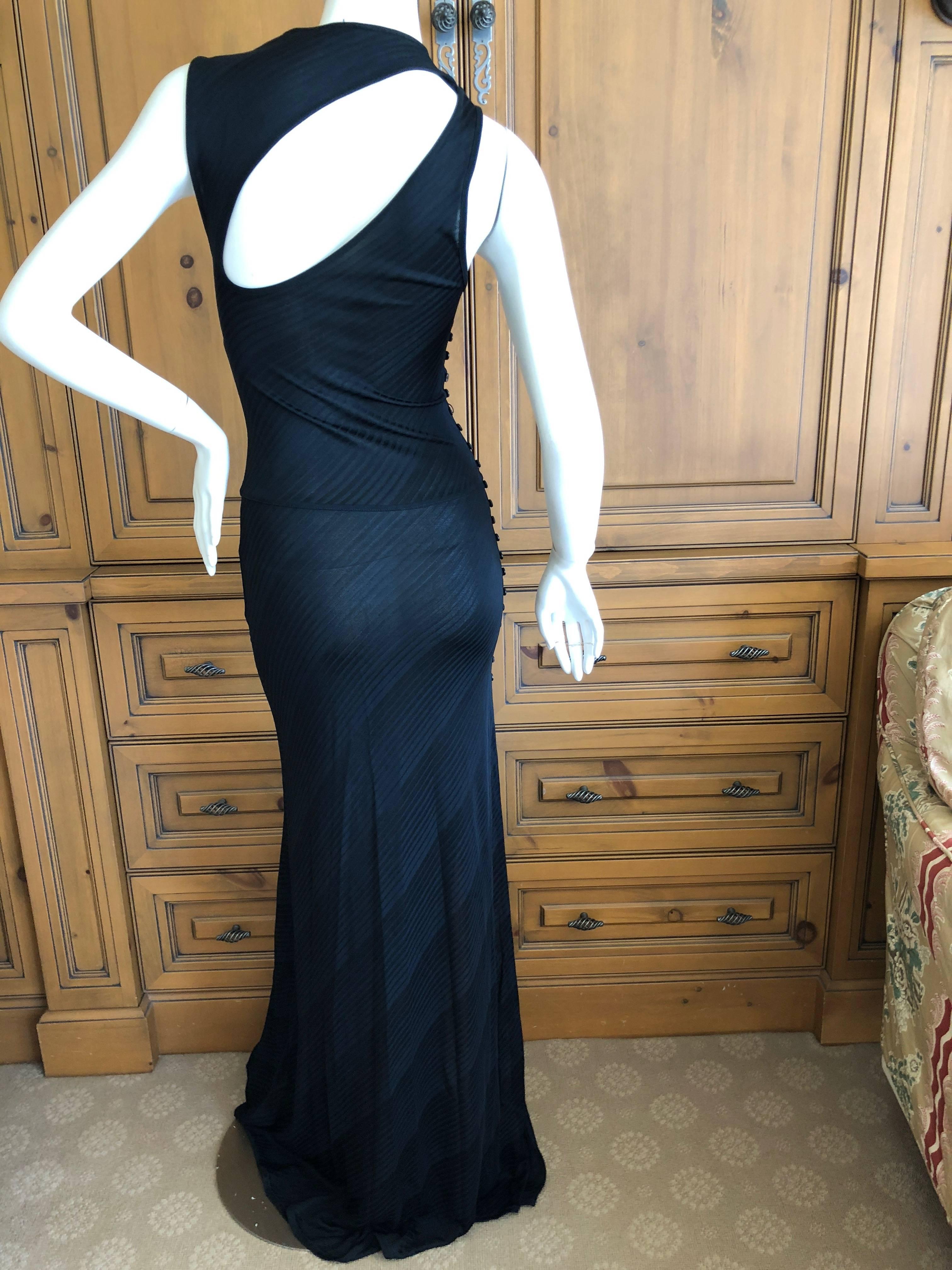  Vintage Versus, Gianni Versace Sexy Sheer Side Slit Evening Dress w Cut Outs 3