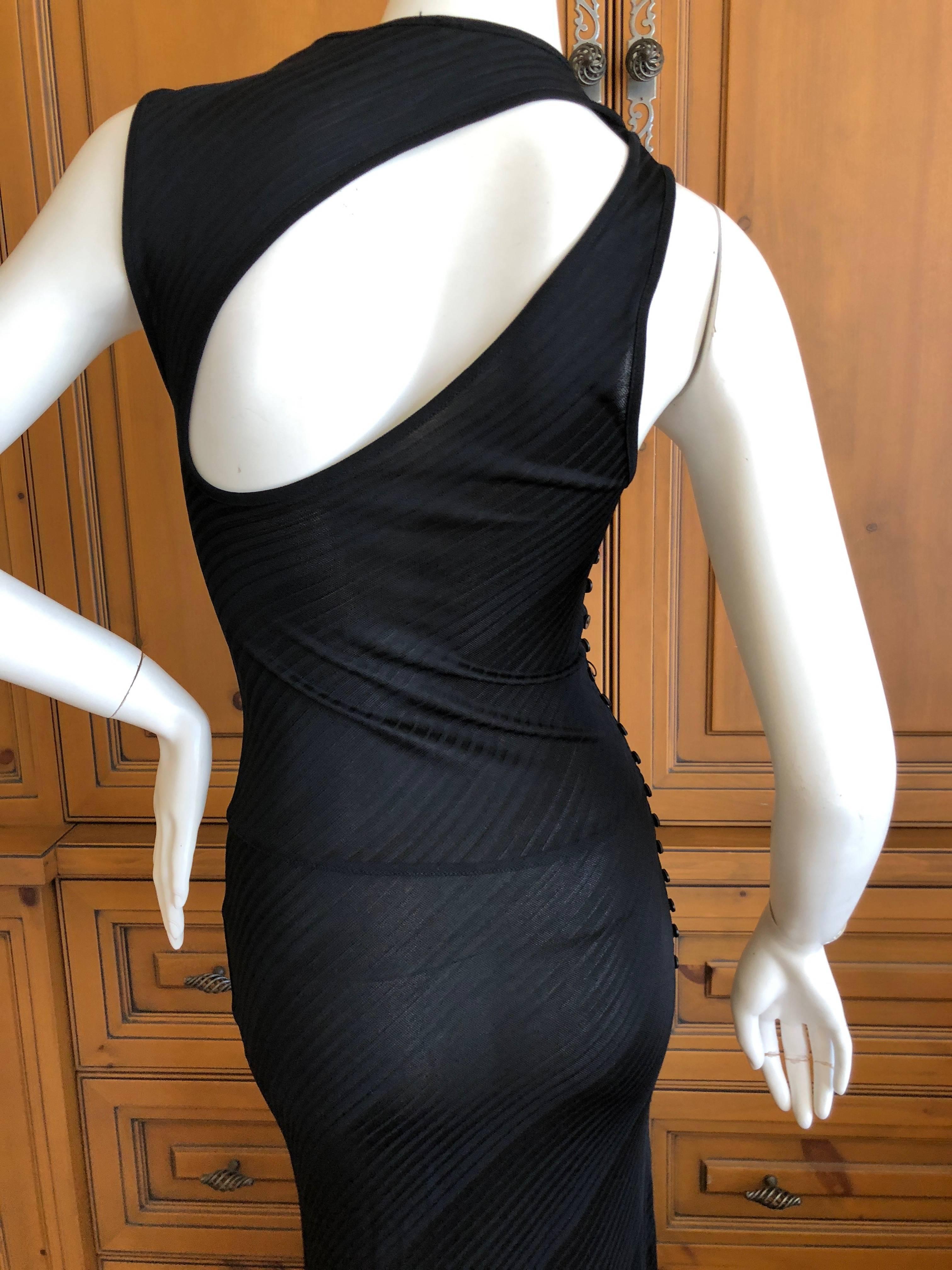  Vintage Versus, Gianni Versace Sexy Sheer Side Slit Evening Dress w Cut Outs 4
