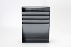 Vintage Vertical File Holder/ Magazine Rack Refinished in Metallic Grey