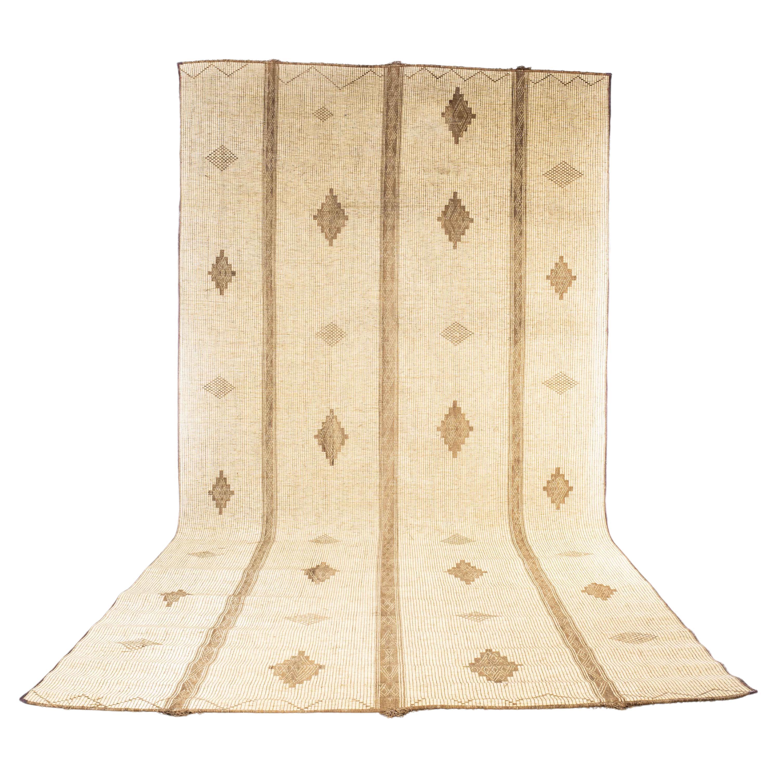 Vintage Very Large Light Tuareg Floor Mat, Five Meter For Sale