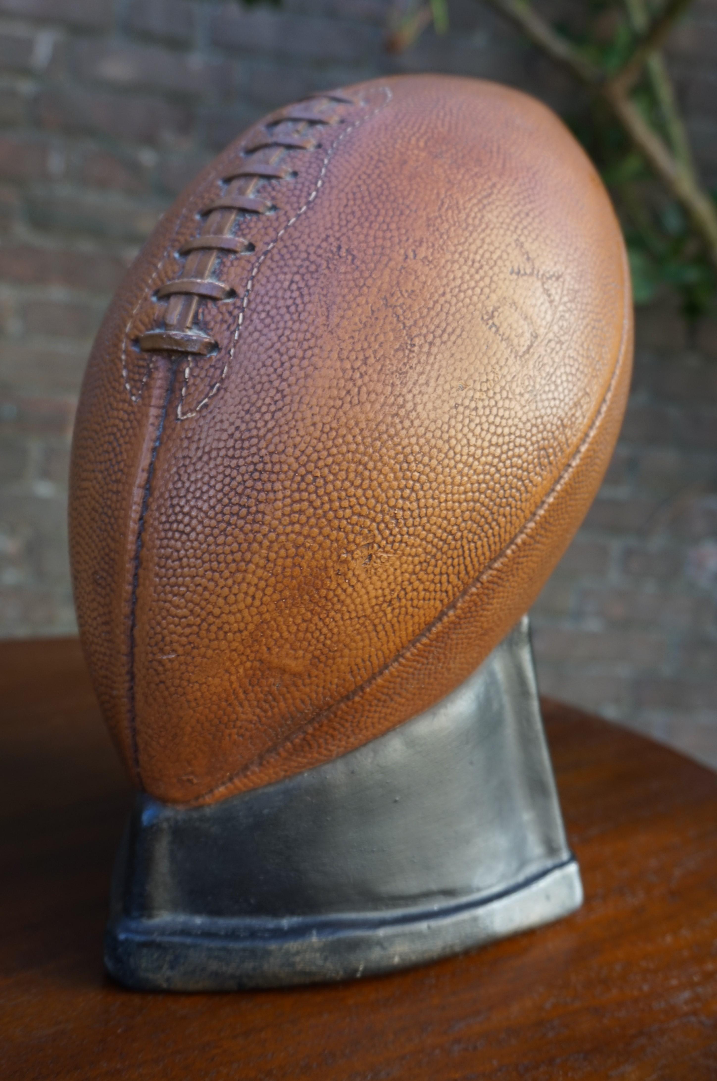 Vintage & Very Realistic Football Money Box Moneybox of Hand-Painted Plaster 5