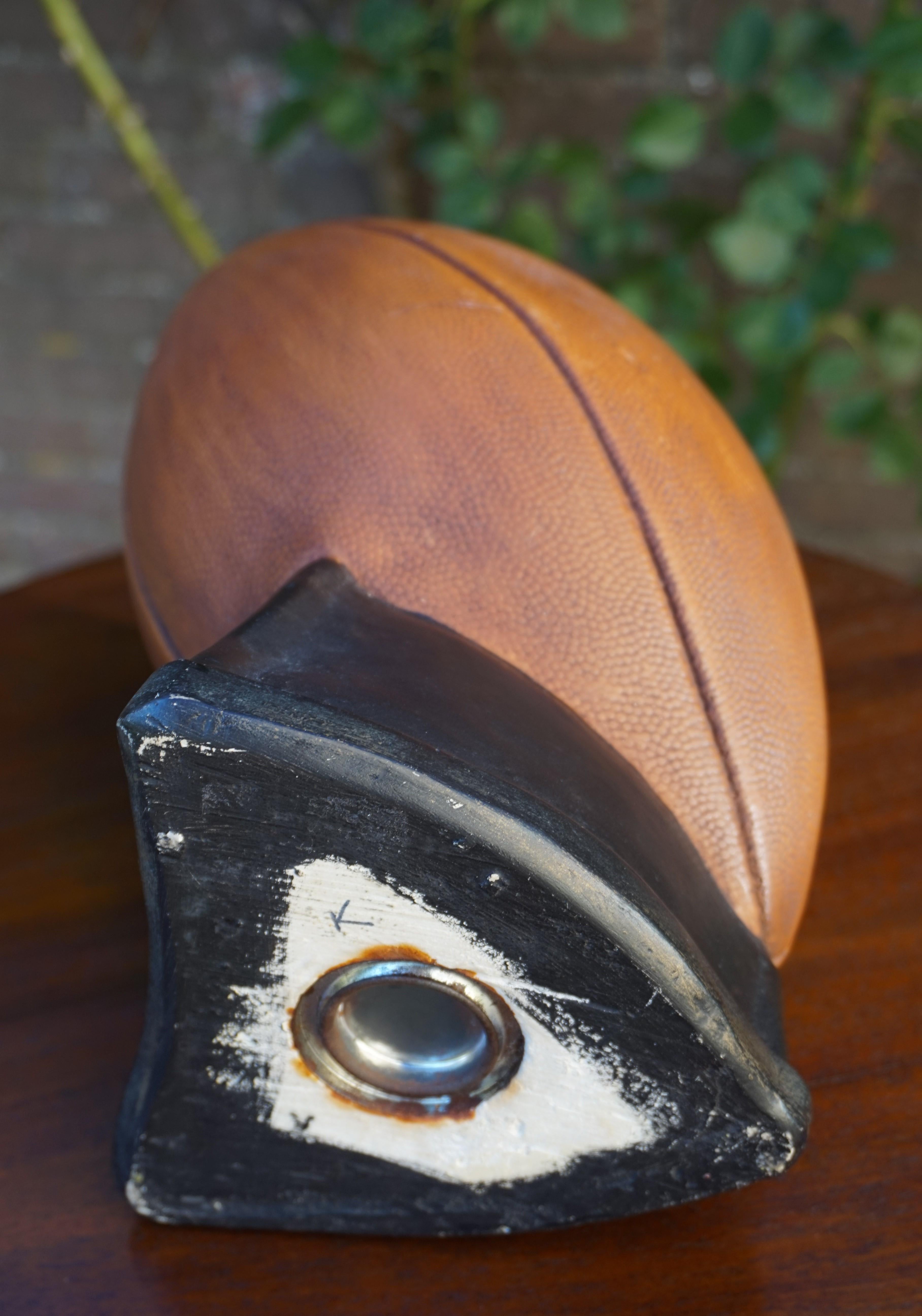 Vintage & Very Realistic Football Money Box Moneybox of Hand-Painted Plaster 7