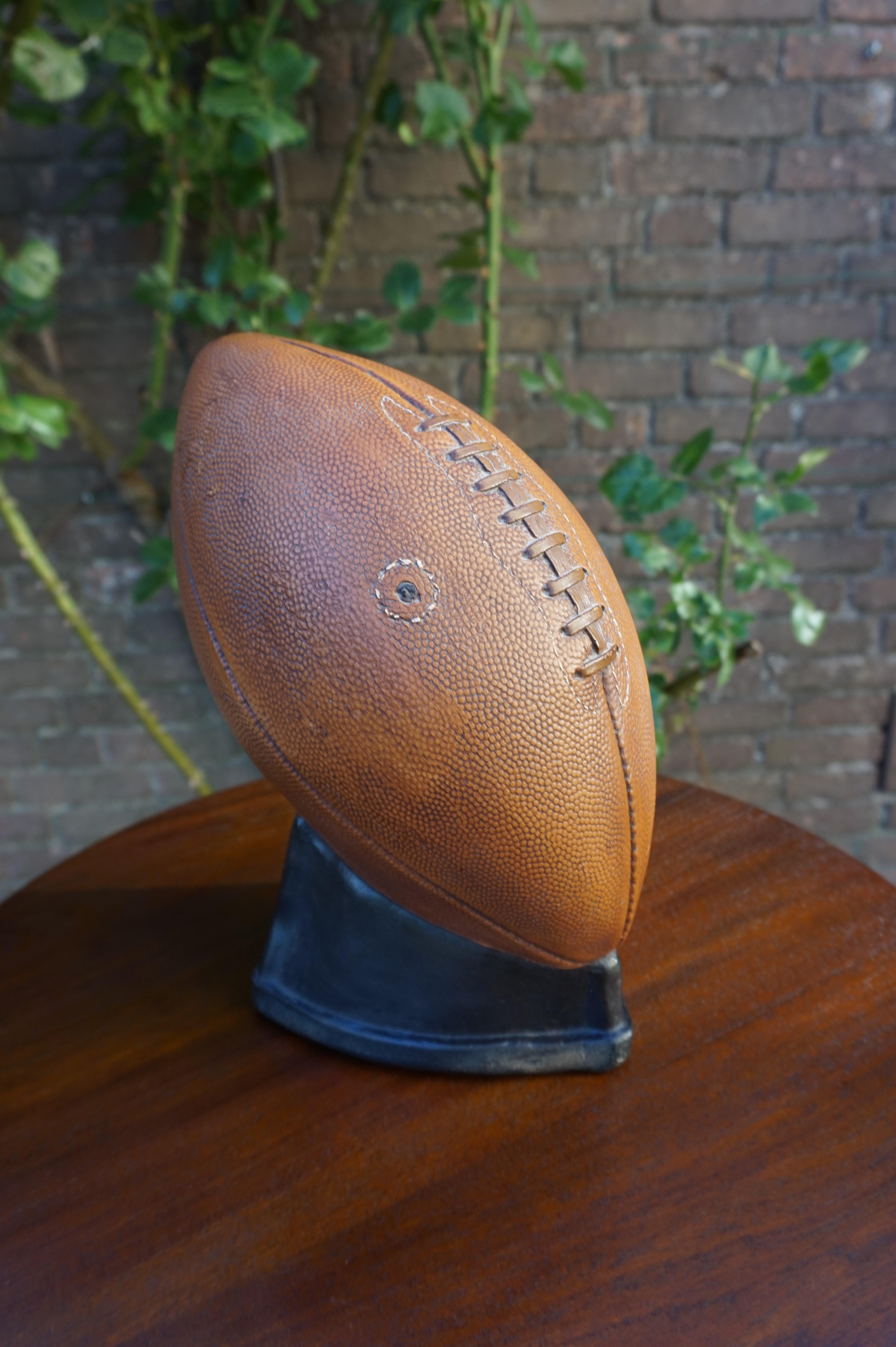 Cast Vintage & Very Realistic Football Money Box Moneybox of Hand-Painted Plaster