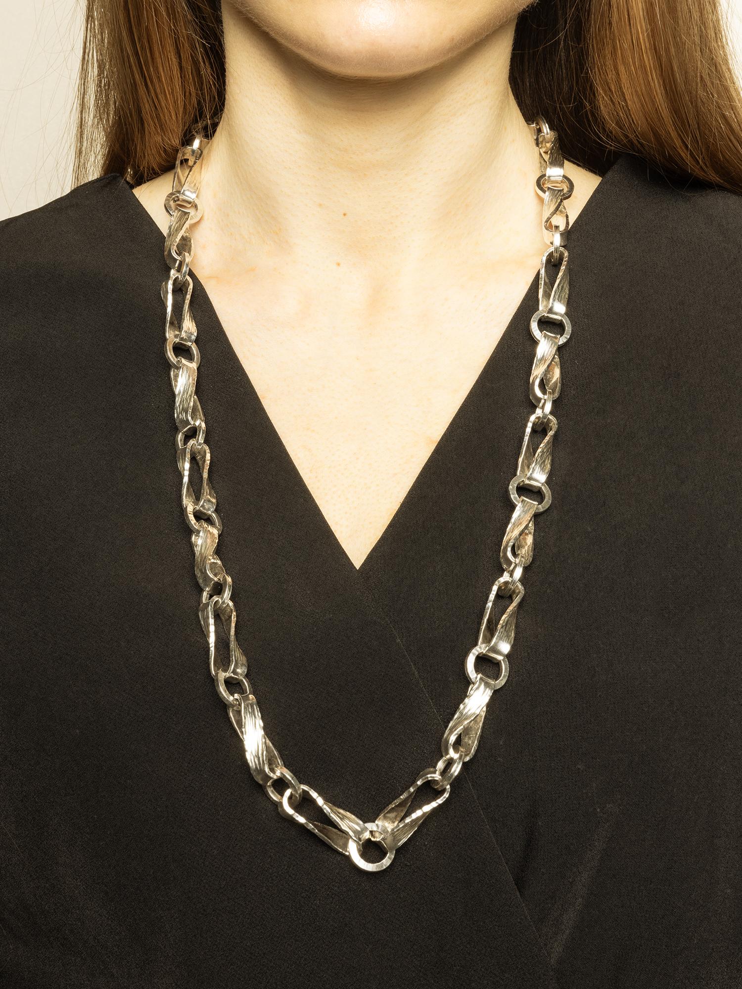 Vintage very thick & heavy Silver chain by Atelier Borgila Made Year 1988 For Sale 4