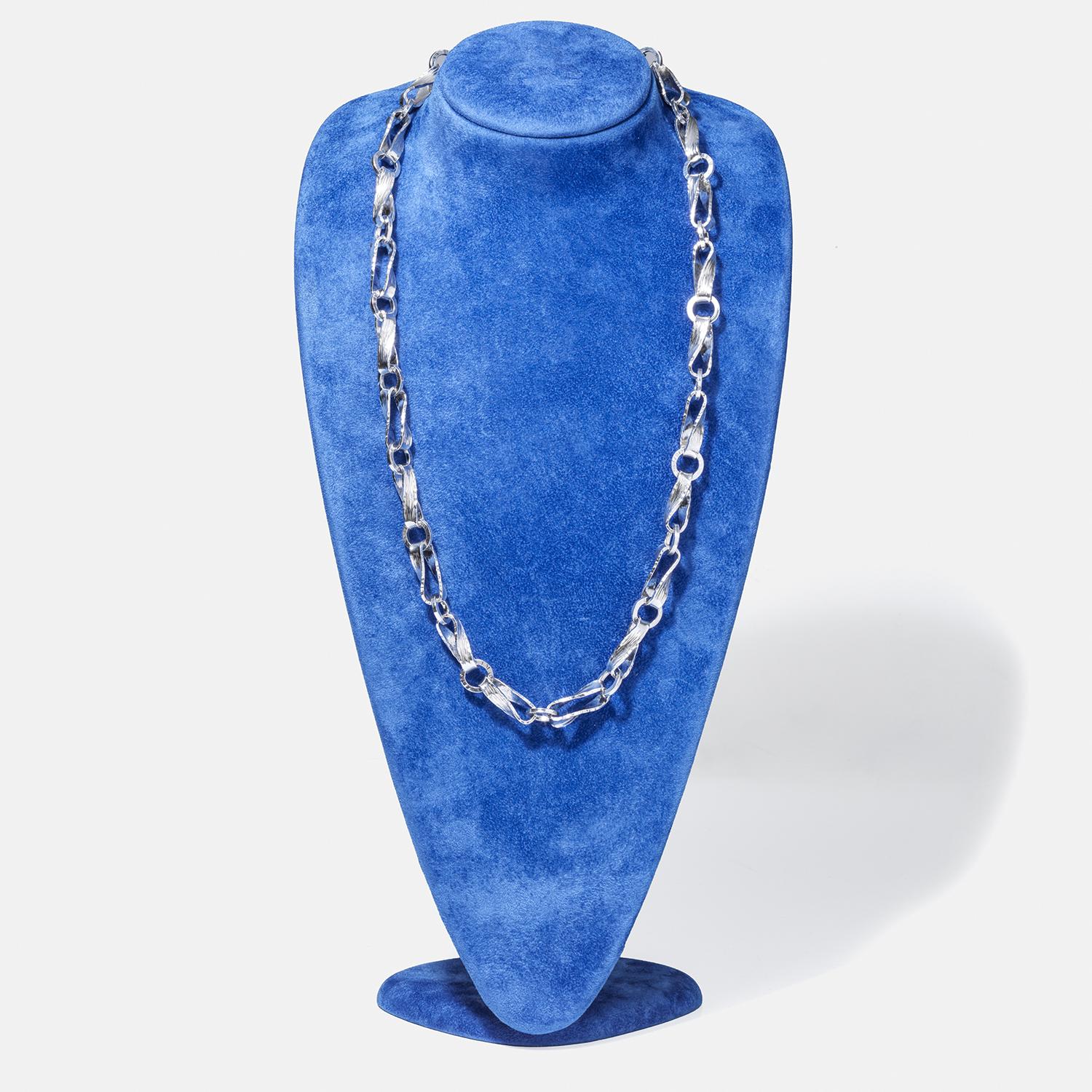Vintage very thick & heavy Silver chain by Atelier Borgila Made Year 1988 5