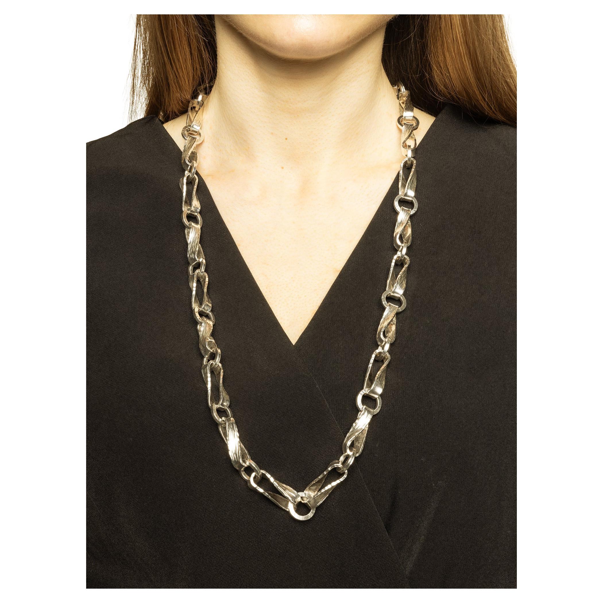 Vintage very thick & heavy Silver chain by Atelier Borgila Made Year 1988 For Sale