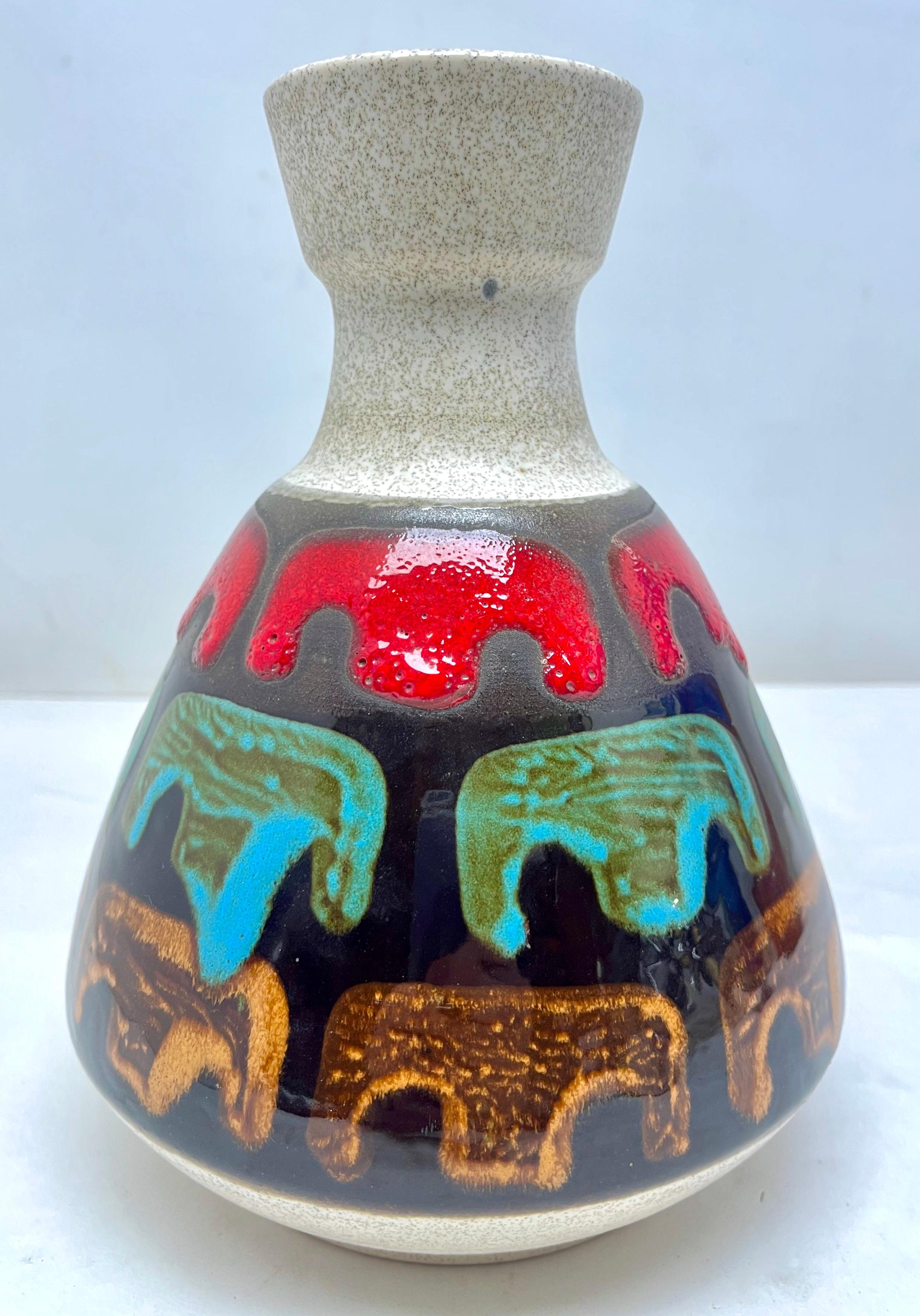 Glazed Vintage Vessel Fat Lava Made in W-Germany in Excellent Condition, 1970s For Sale