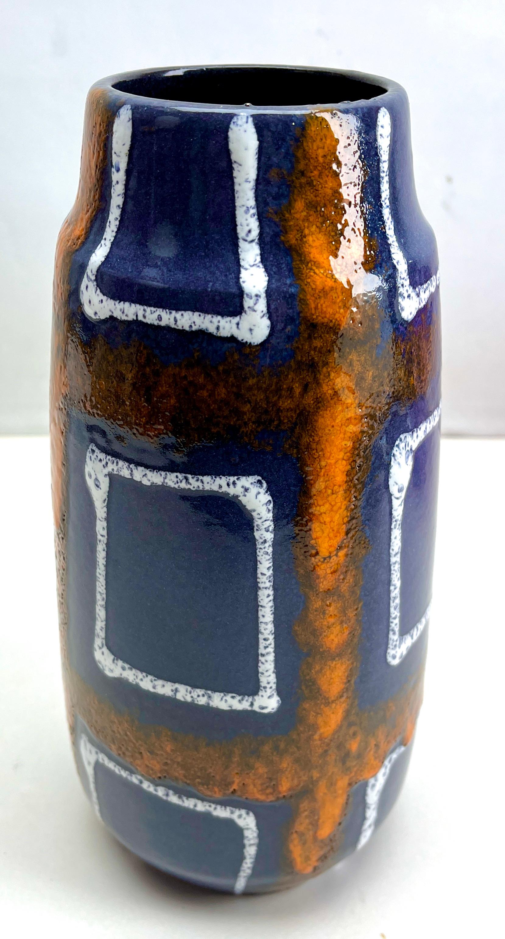 Glazed Vintage Vessel Fat Lava Made in W-Germany in Excellent Condition, 1970s For Sale