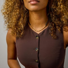 Vintage Vhernier Calla Ebony wood 18k gold necklace