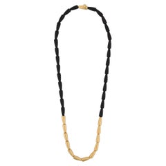 Vintage Vhernier Calla Ebony wood 18k gold necklace