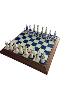 Vintage Viana Portuguese Porcelain Chess Set crafted in Viana do Castelo
