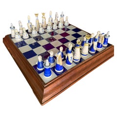 Vintage Viana Portuguese Porcelain Chess Set crafted in Viana do Castelo