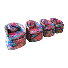 Sillas de salón vintage de colores vibrantes con ruedas, EE.UU. Años 80, sólo 1 disponible