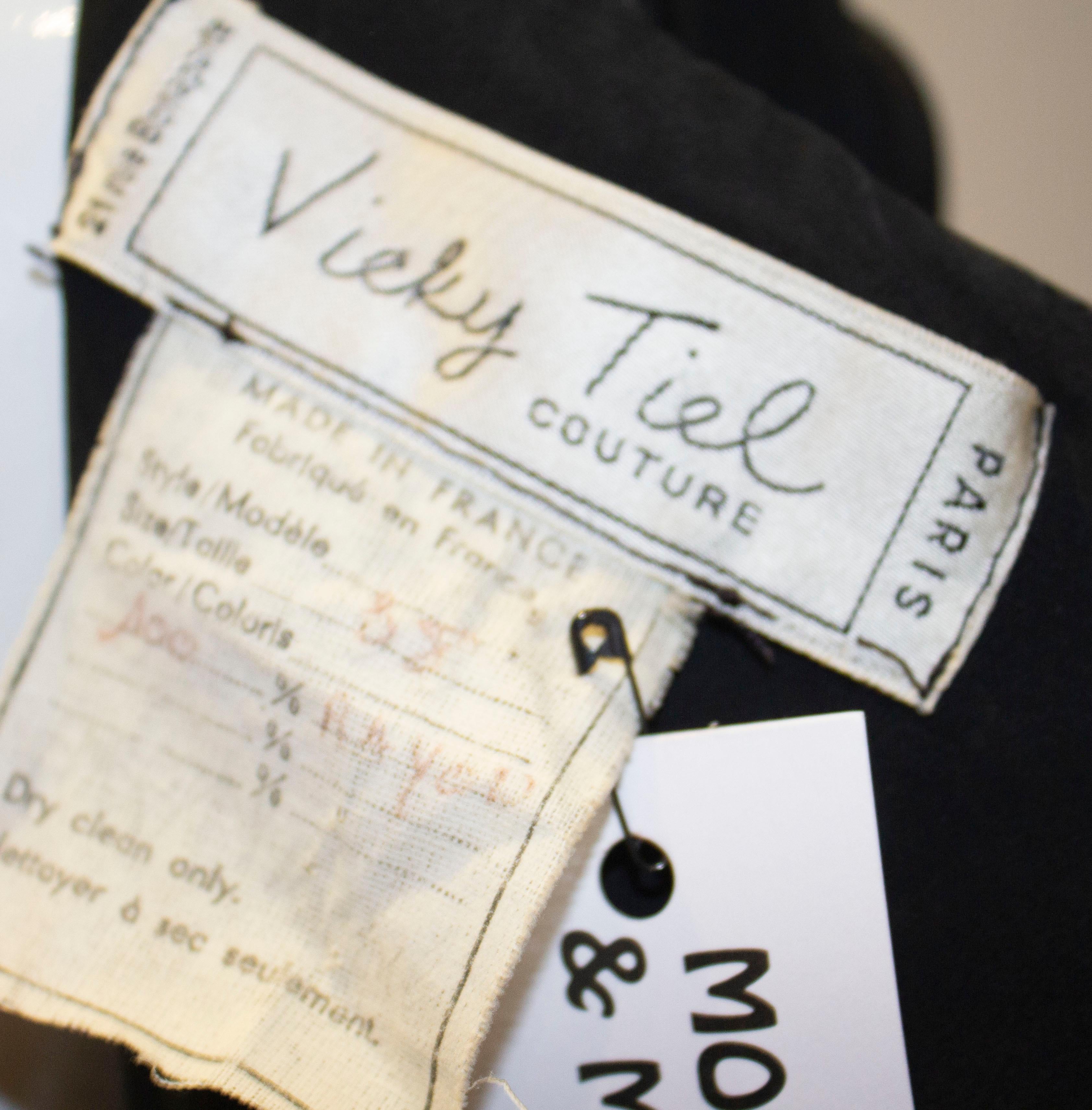 Vintage Vicky Tiel Couture Black Cocktail Dress For Sale 5