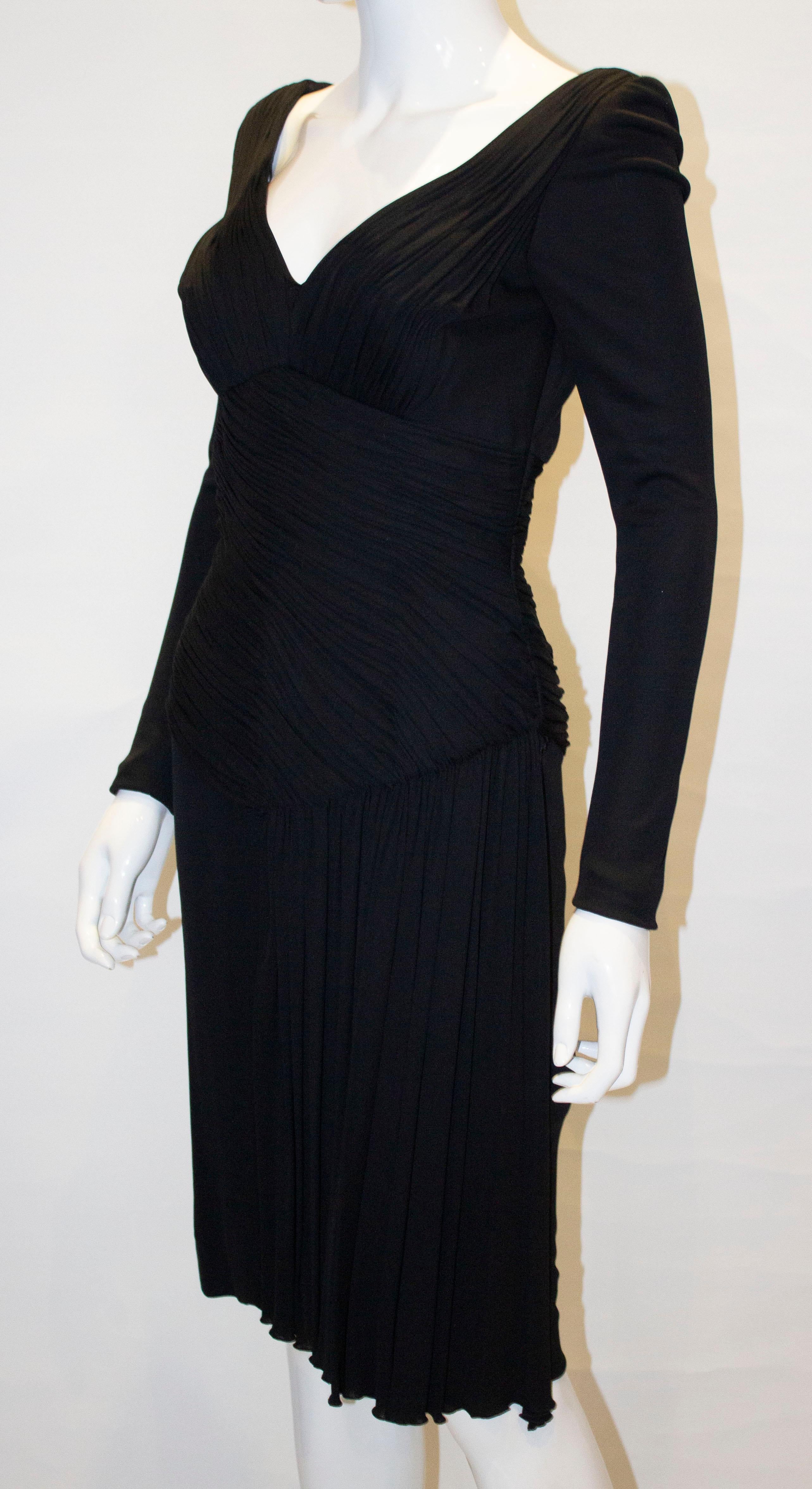 Women's Vintage Vicky Tiel Couture Black Cocktail Dress For Sale