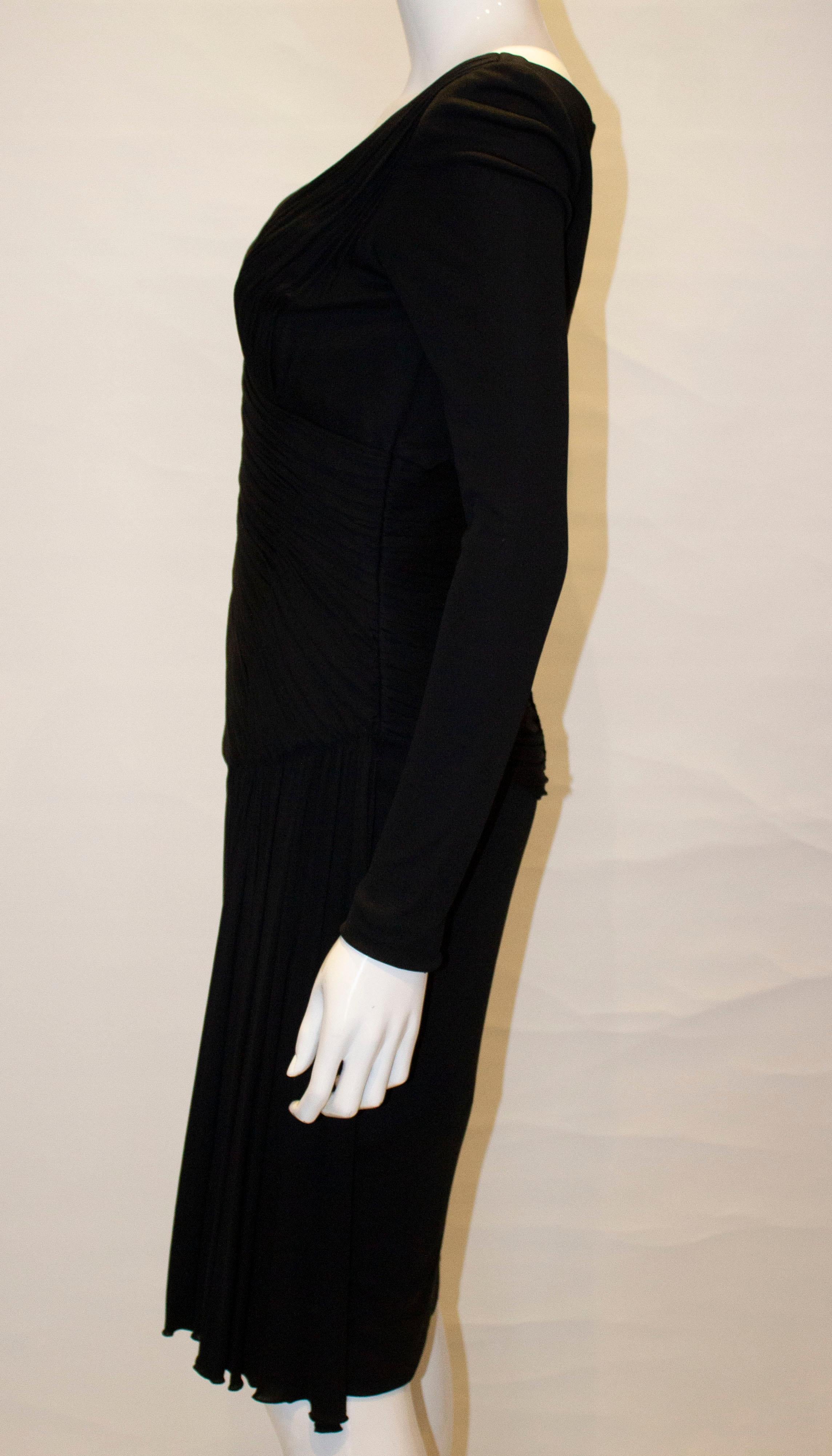 Vintage Vicky Tiel Couture Black Cocktail Dress For Sale 2