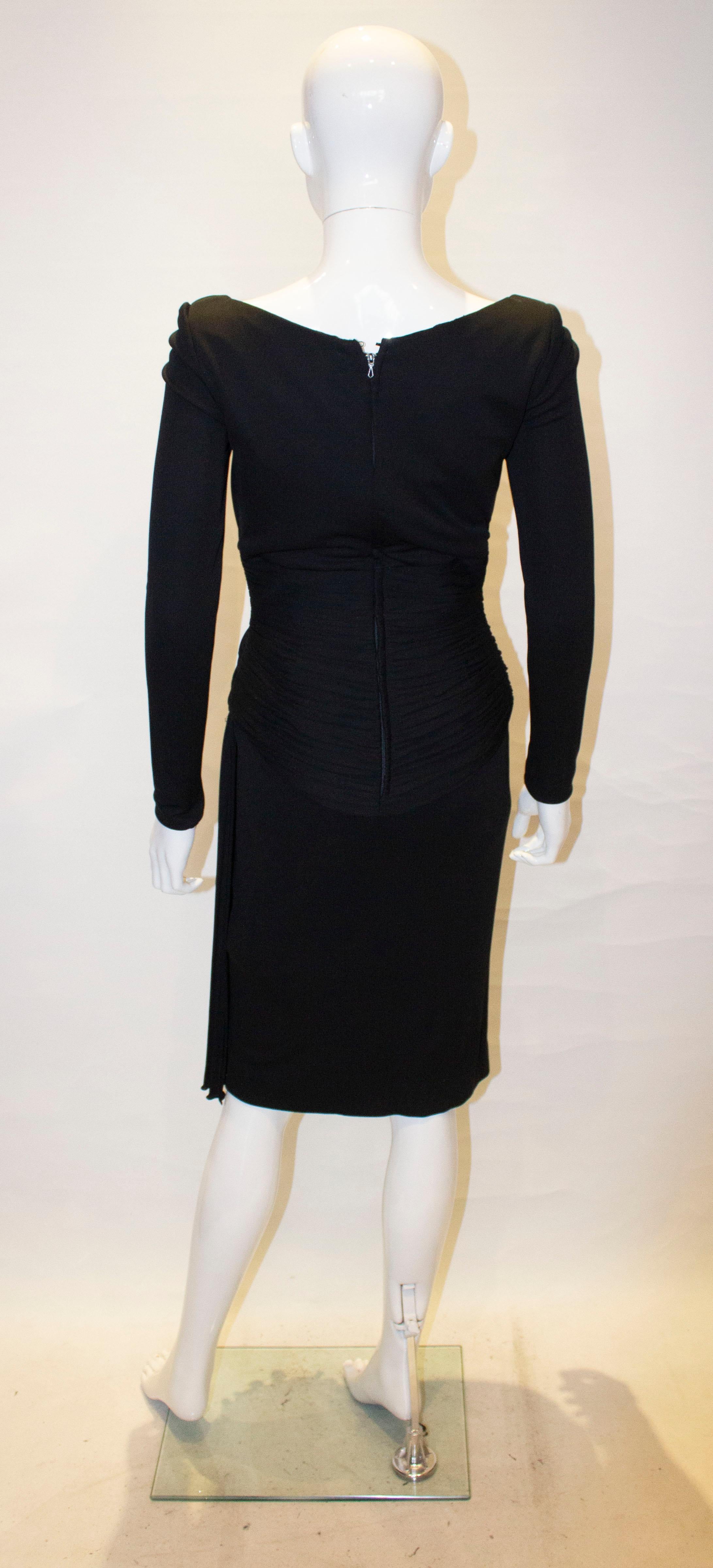 Vintage Vicky Tiel Couture Black Cocktail Dress For Sale 3