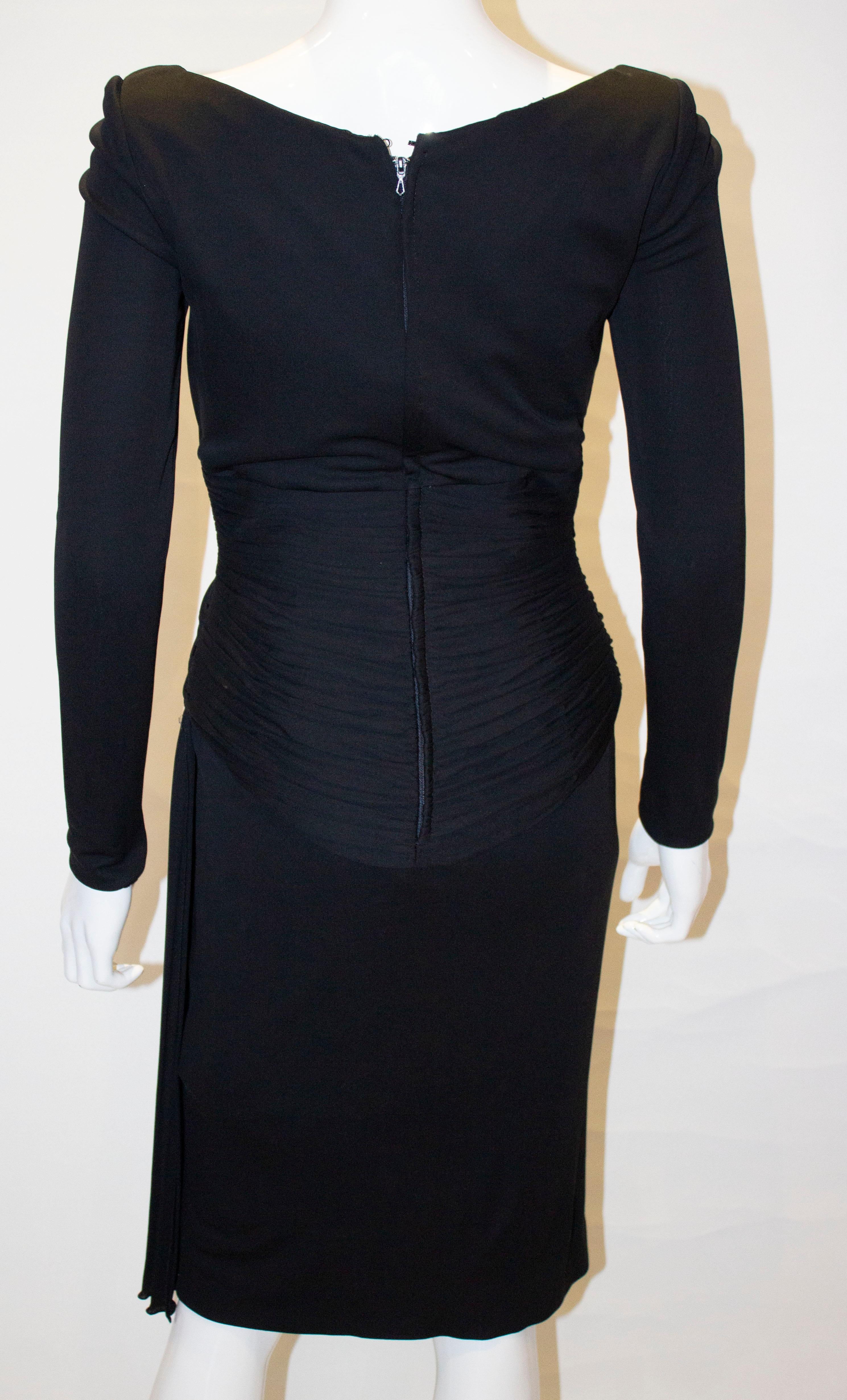 Vintage Vicky Tiel Couture Black Cocktail Dress For Sale 4