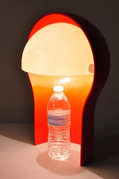 Vintage Vico Magistretti for Artemide Telegono Red & White Plastic Table Lamp