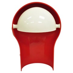Vintage Vico Magistretti for Artemide Telegono Red & White Plastic Table Lamp